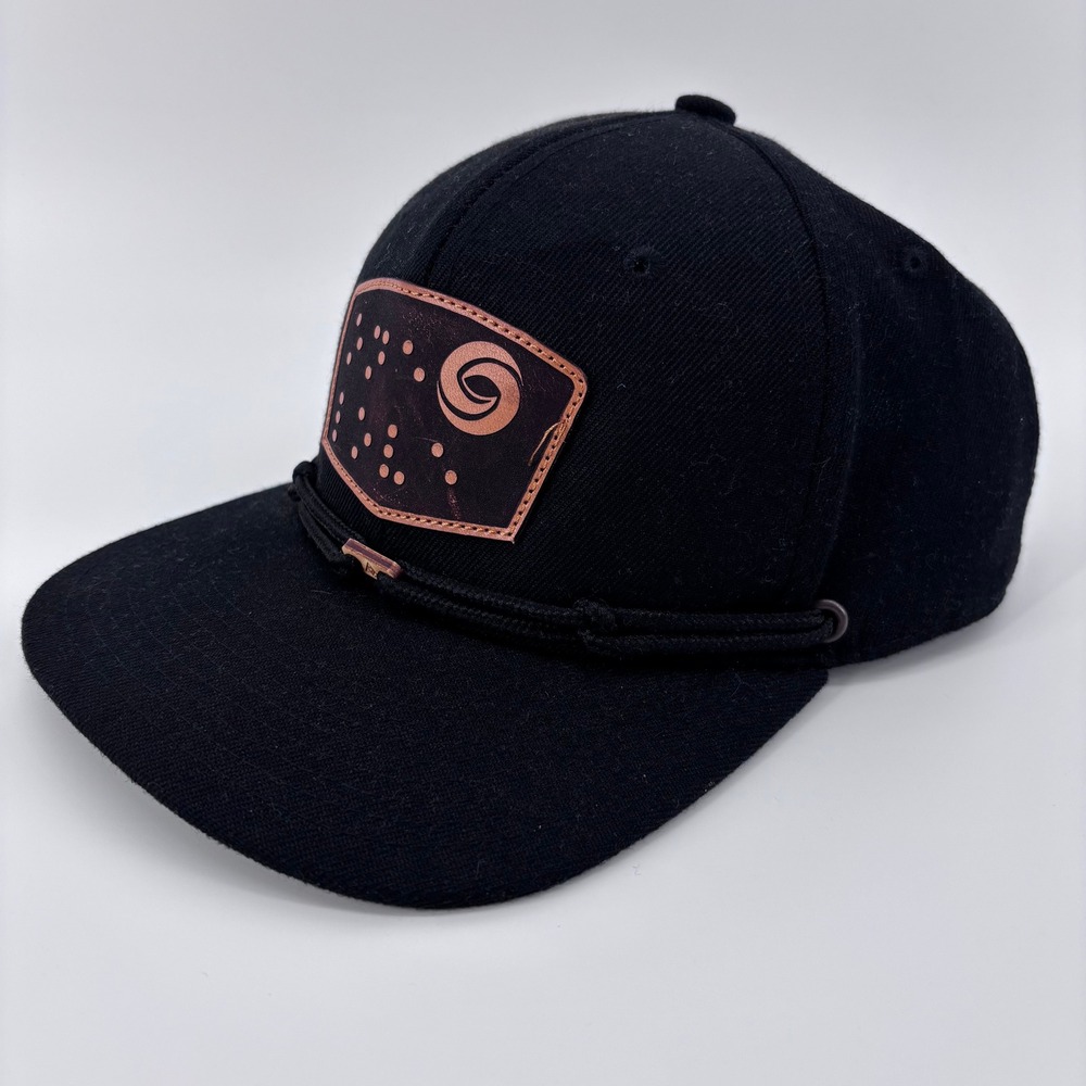 Findlay Hats Snapback Mens OSFM Black Braille Leather Patch Rope Hat Portland OR